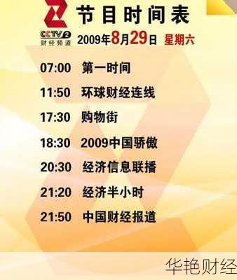 央视财经频道节目表概览